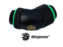Bitspower - G1/4" Matte Black Rotary 45 degree adapter